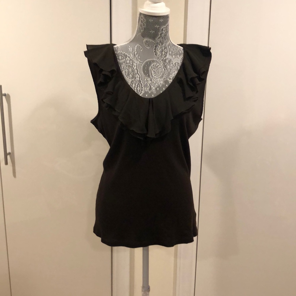 Brown sleeveless blouse